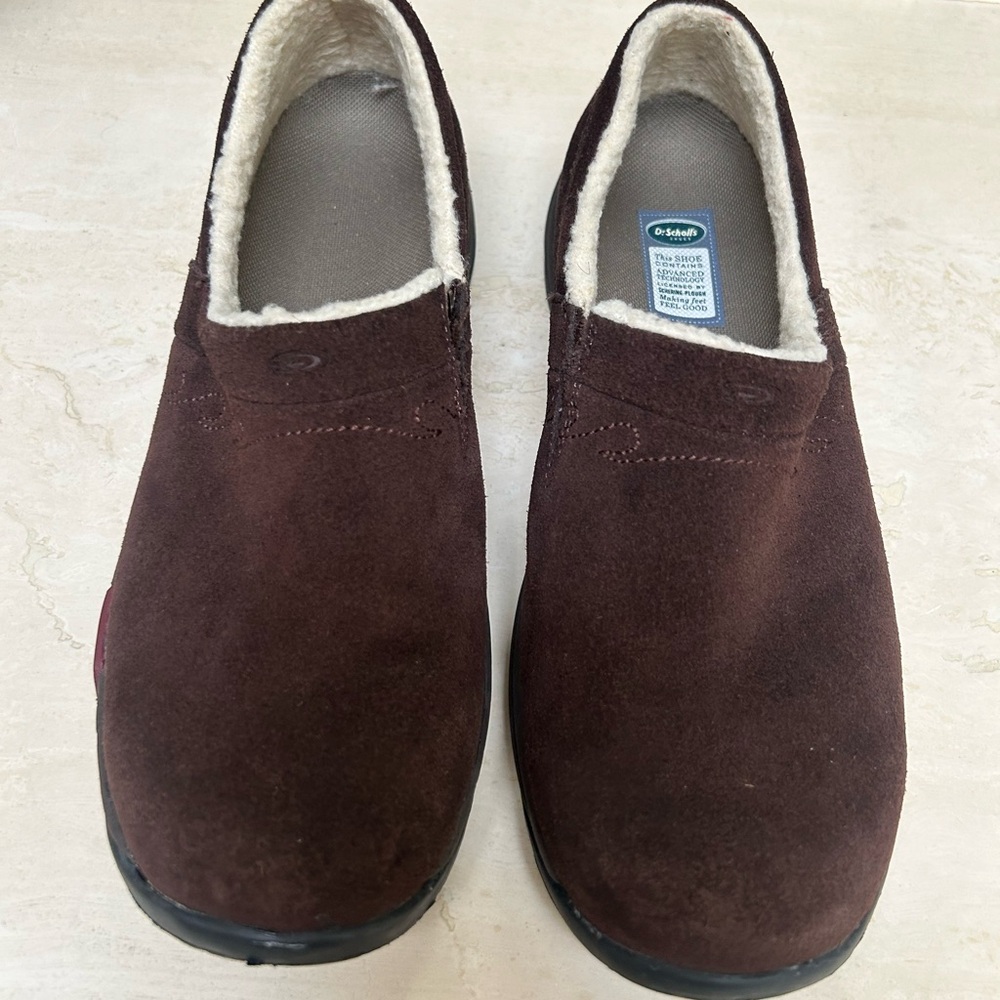 Dr Scholls Shoes Women"s Size 8 Medium Slip On Loafer Brown Suede
